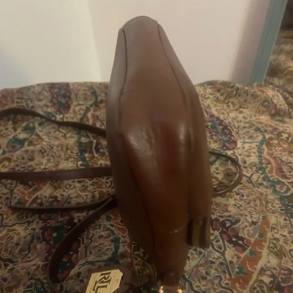 Lauren Ralph Lauren Brown Pebble Leather crossbody bag